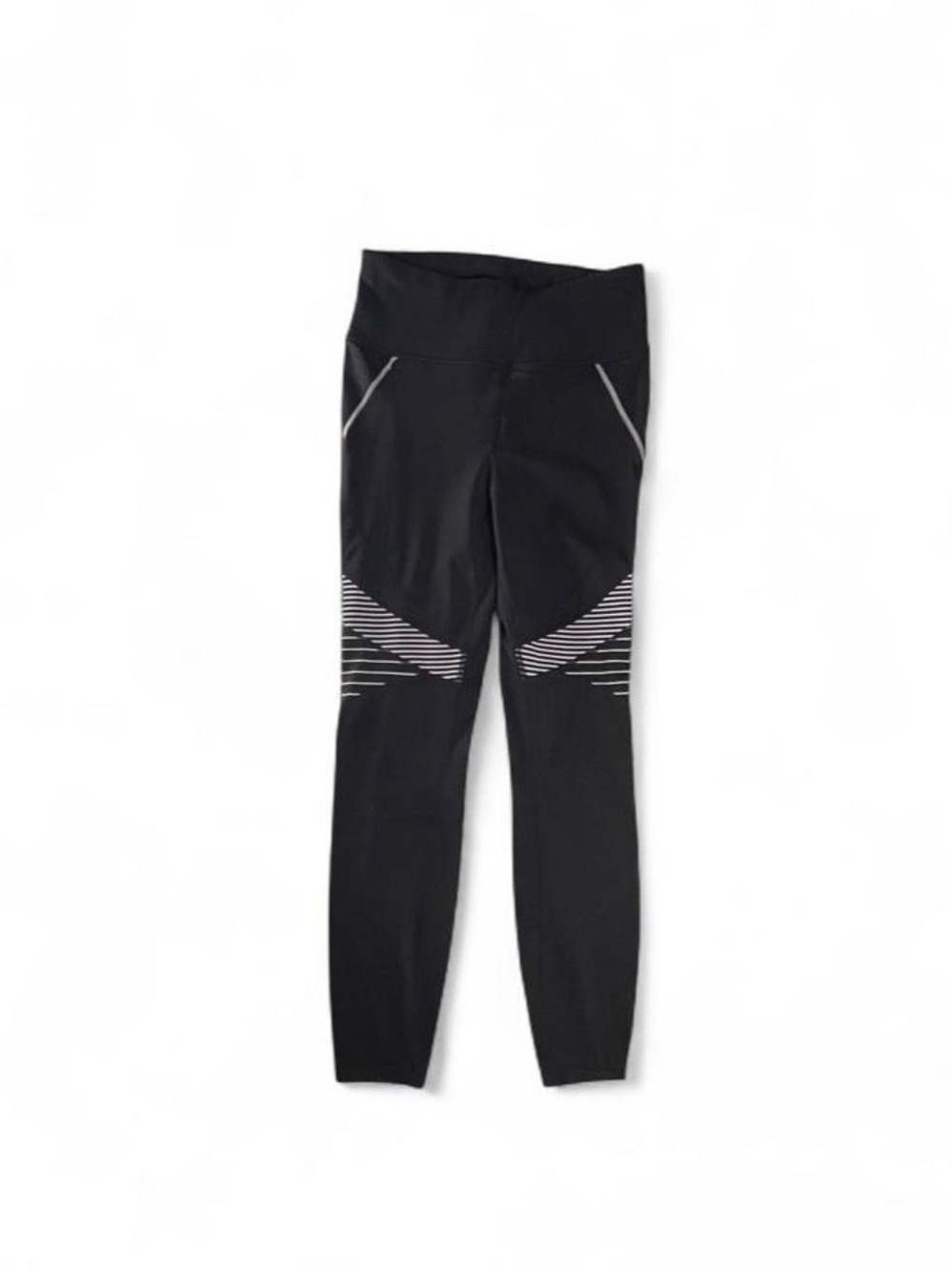 Avia Black Leggings with White Stripe Detail Size S